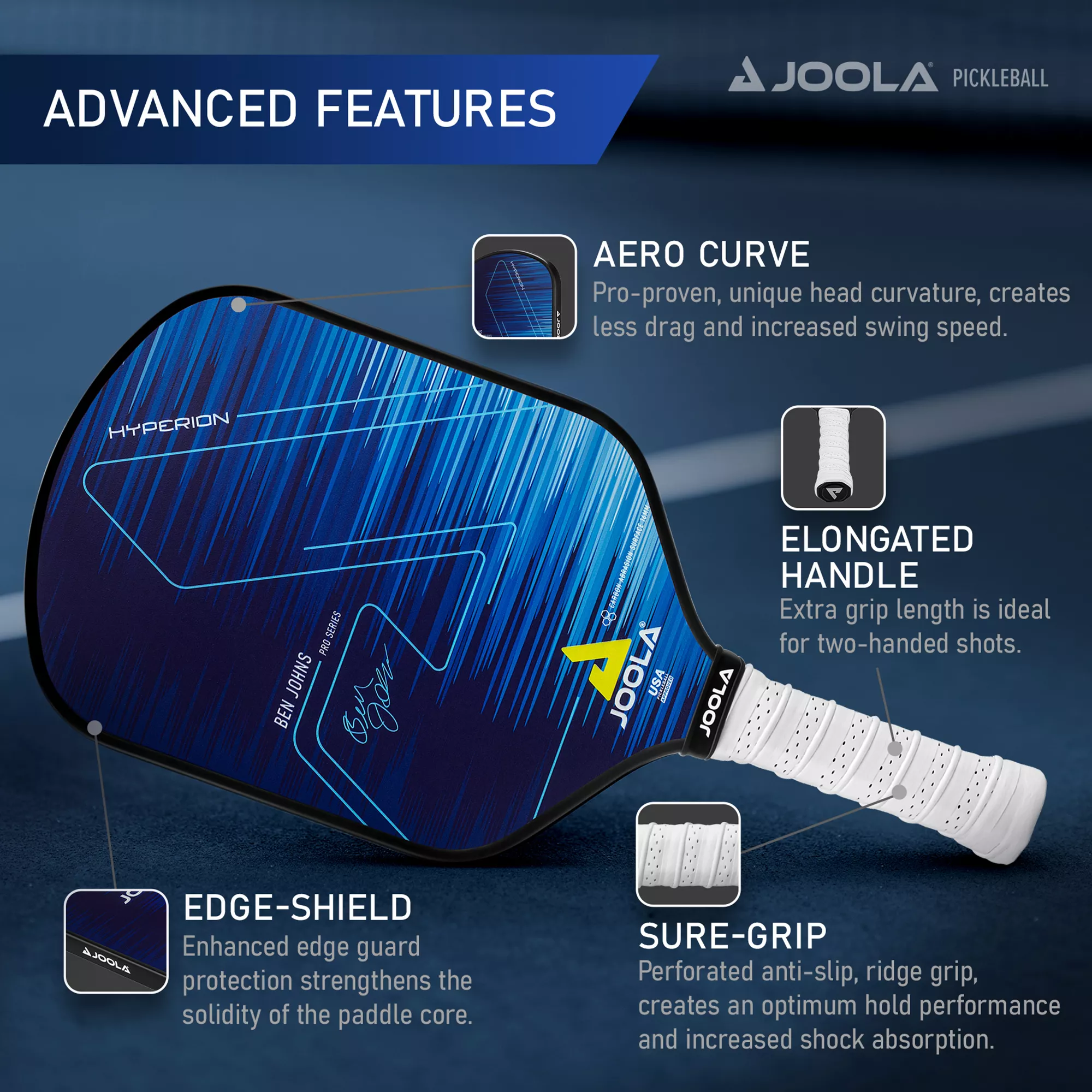 JOOLA Ben John's Hyperion CAS 16 Mm Pro Pickleball Paddle - Image 5