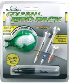 Softspikes Golf Ball Alignment Tool & 3 Pride Performance Tees