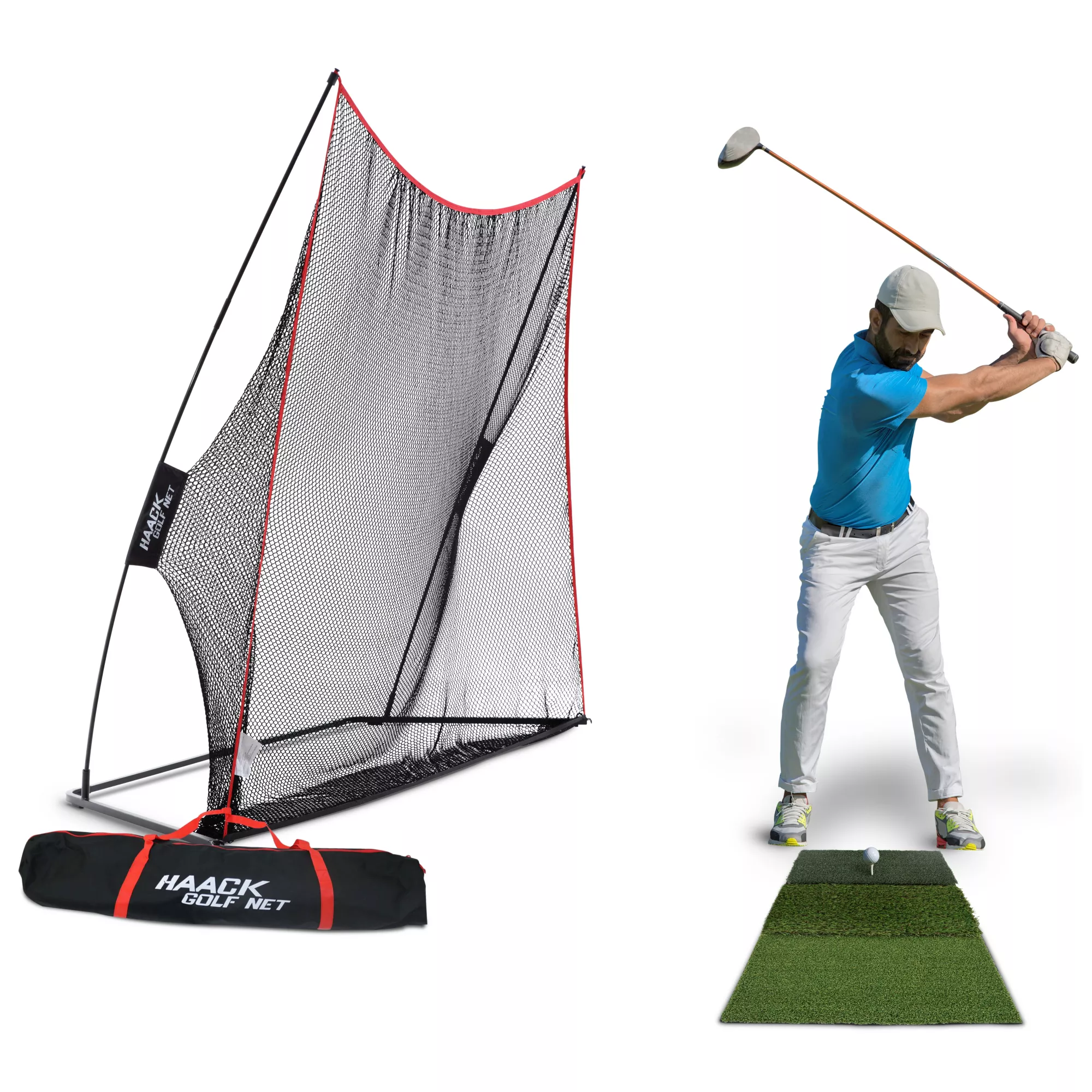 Rukket Sports Haack Golf Net With Tri Turf Matt
