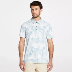 VRST Men's Floral Mesh Print Golf Polo