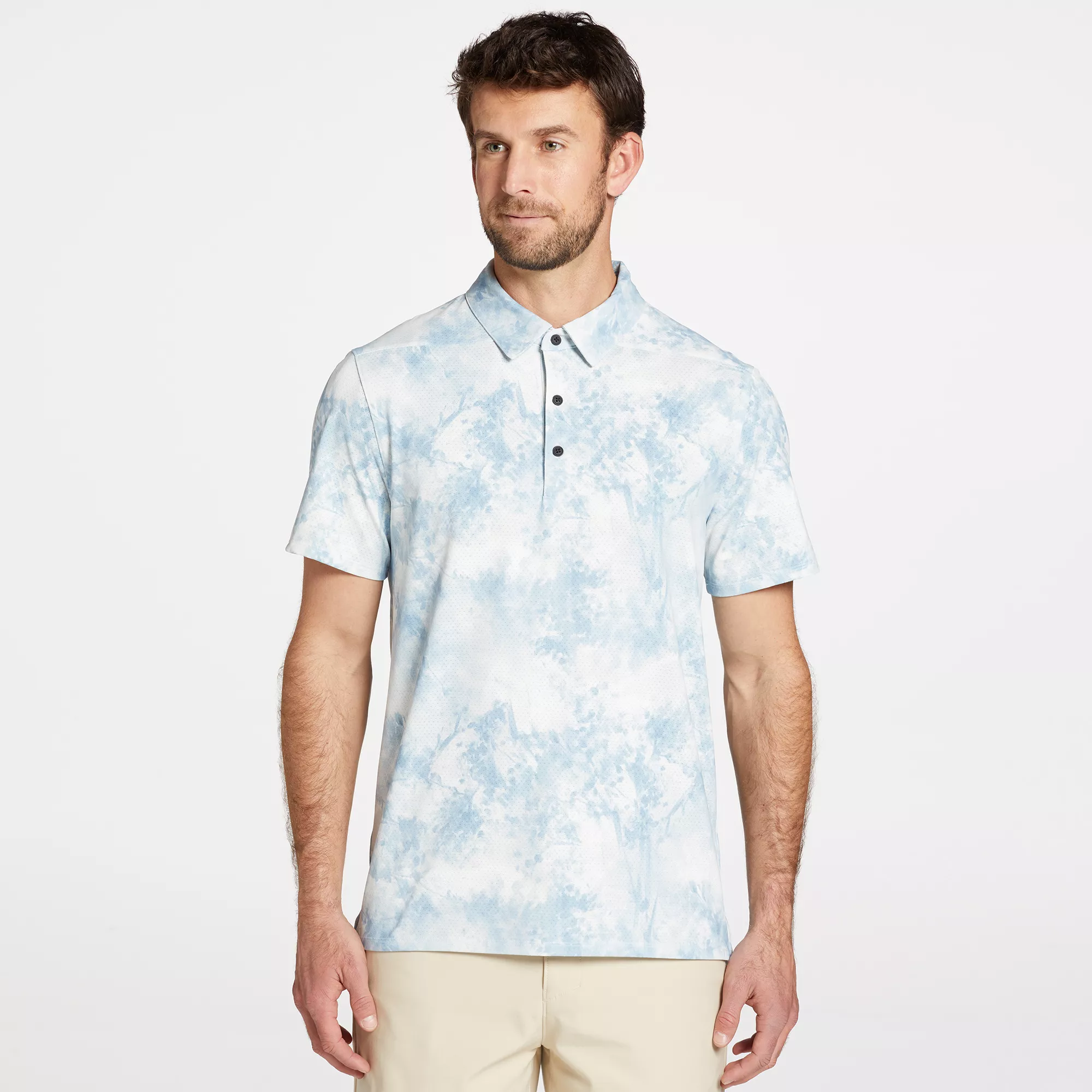 VRST Men's Floral Mesh Print Golf Polo
