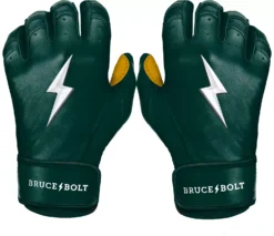 Bruce Bolt Adult Short Cuff Gold Palm Batting Gloves