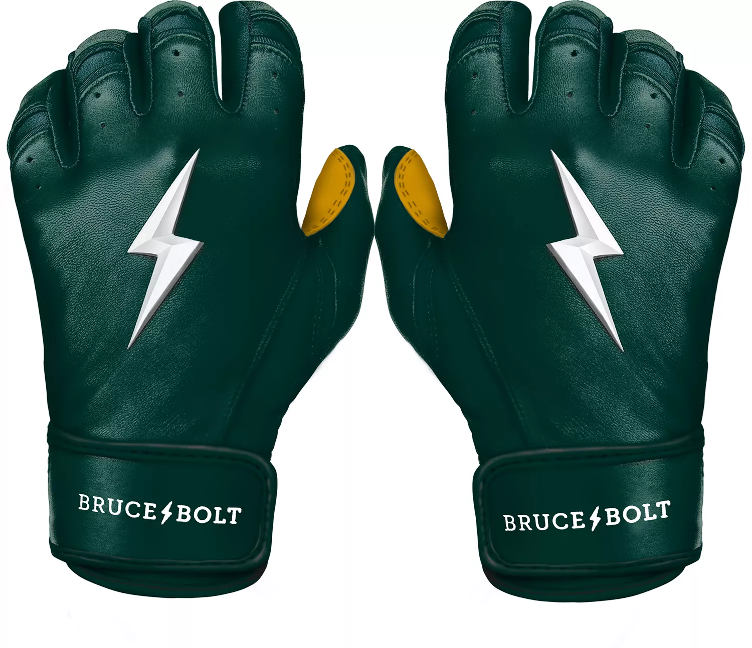 Bruce Bolt Adult Short Cuff Gold Palm Batting Gloves