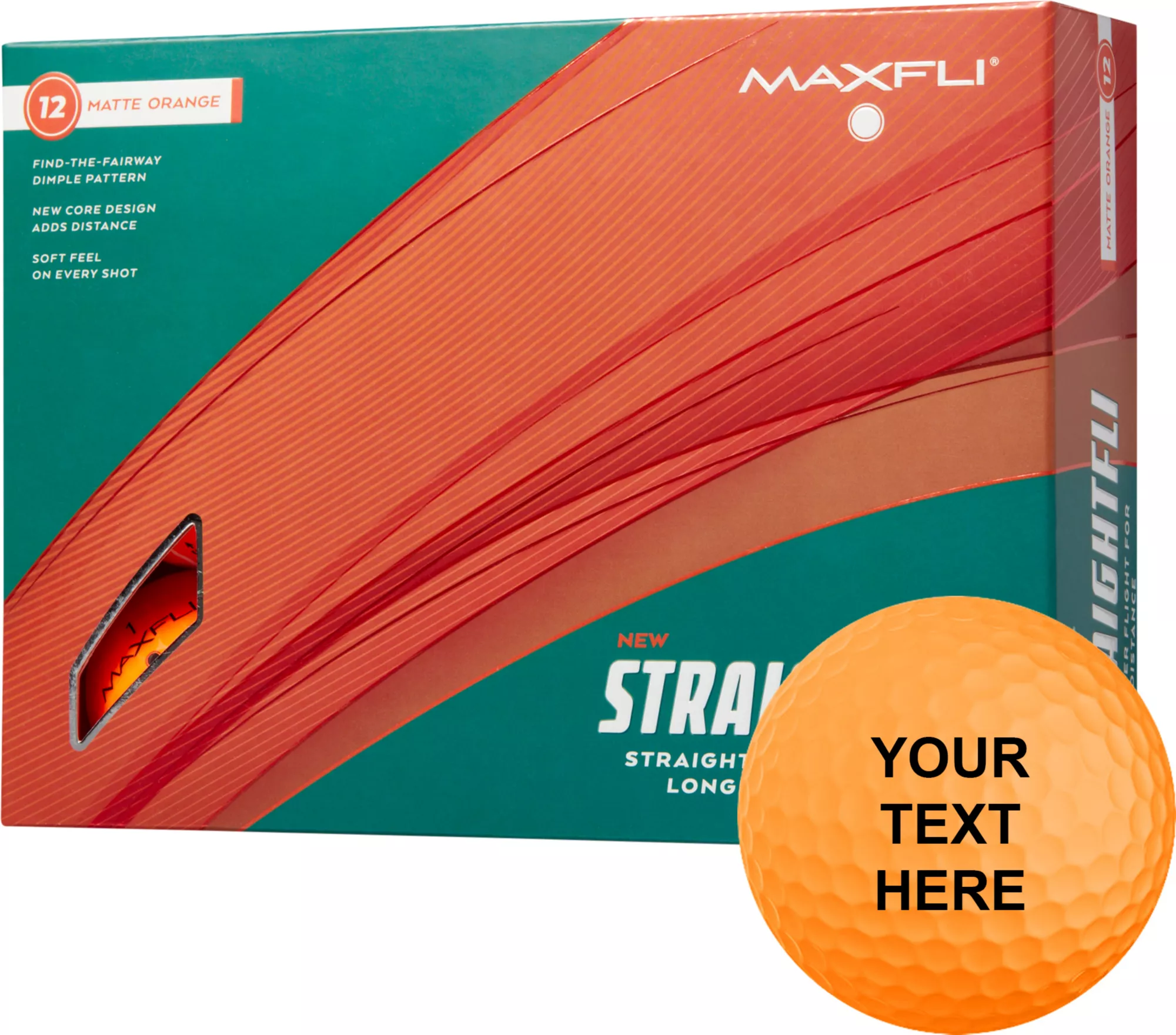Maxfli 2023 Straightfli Matte Orange Personalized Golf Balls