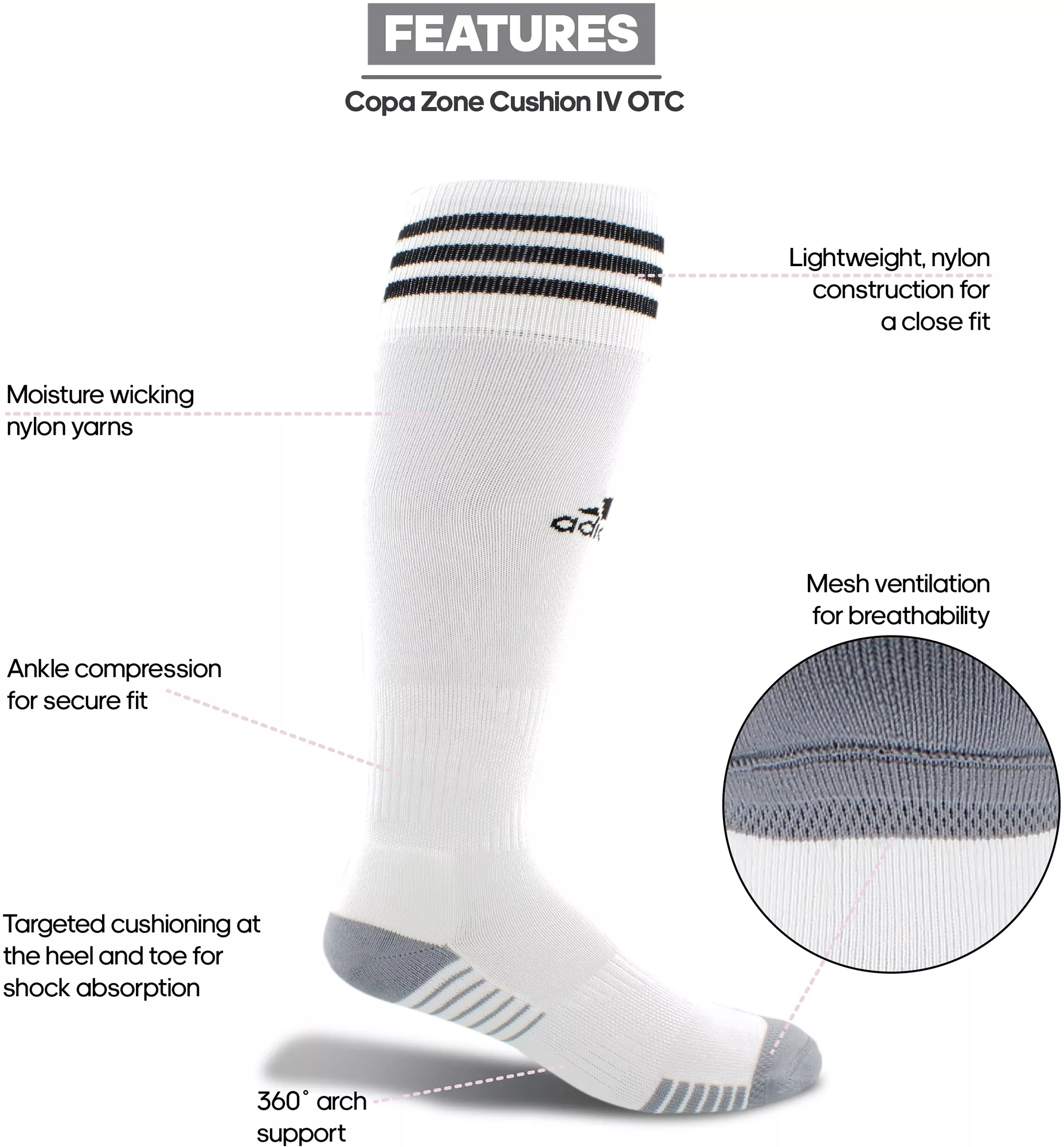 Adidas Copa Zone Cushion IV Soccer OTC Socks - Image 2