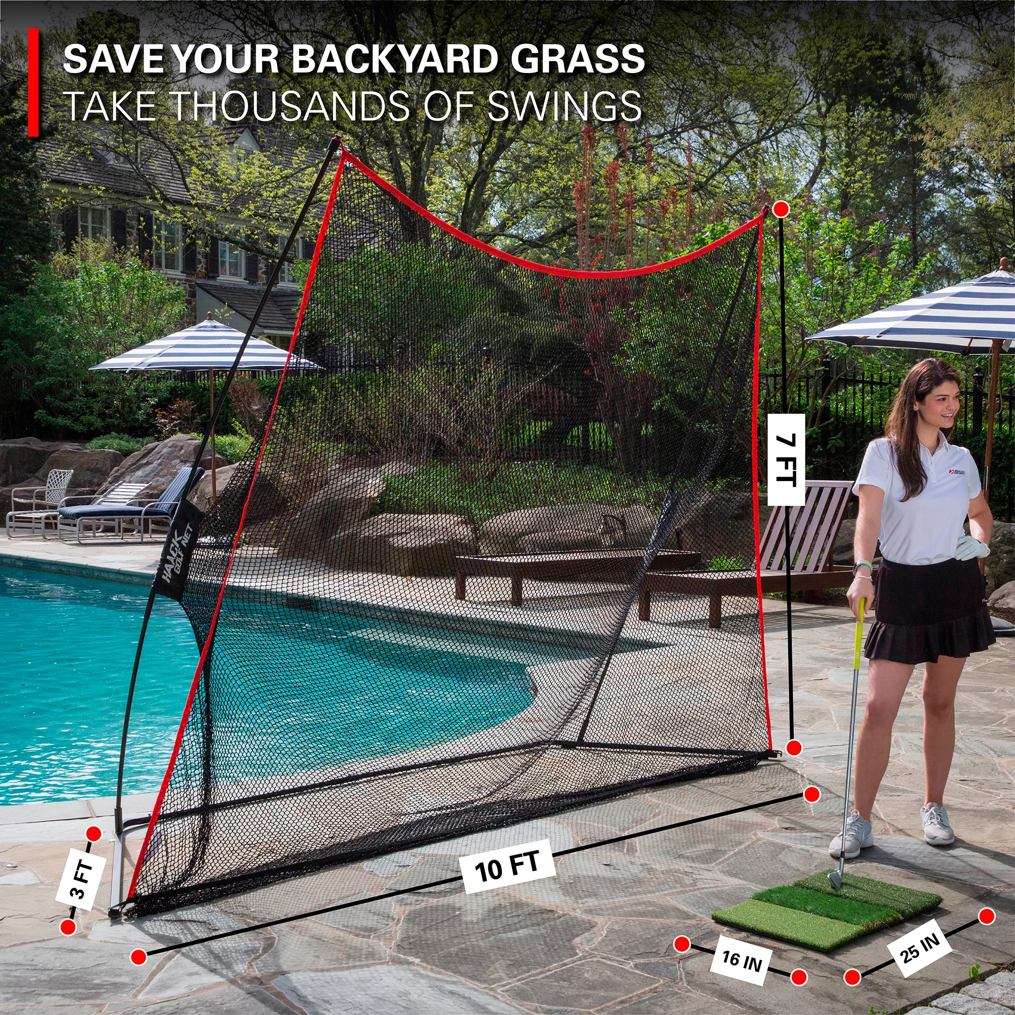 Rukket Sports Haack Golf Net With Tri Turf Matt - Image 4