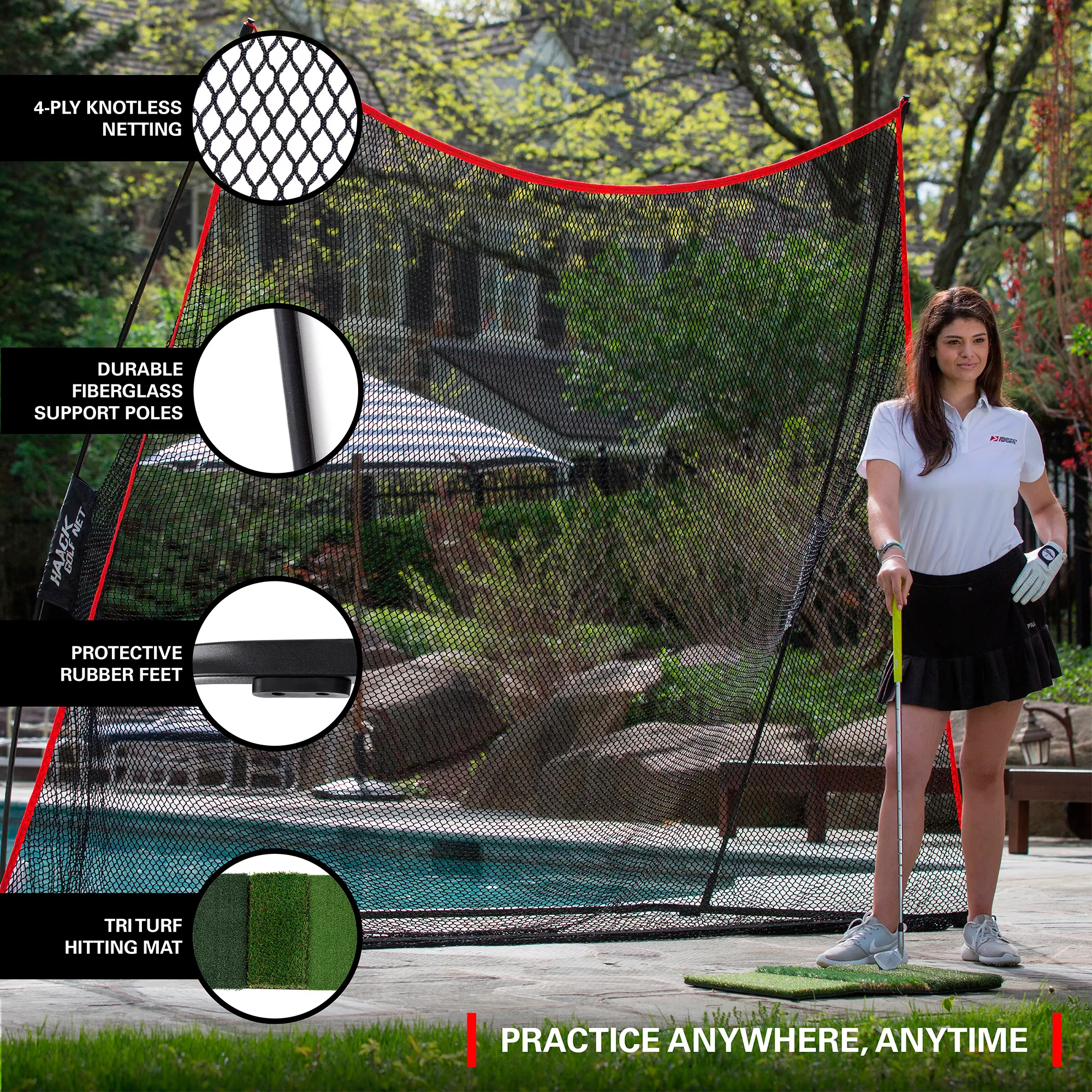Rukket Sports Haack Golf Net With Tri Turf Matt - Image 5